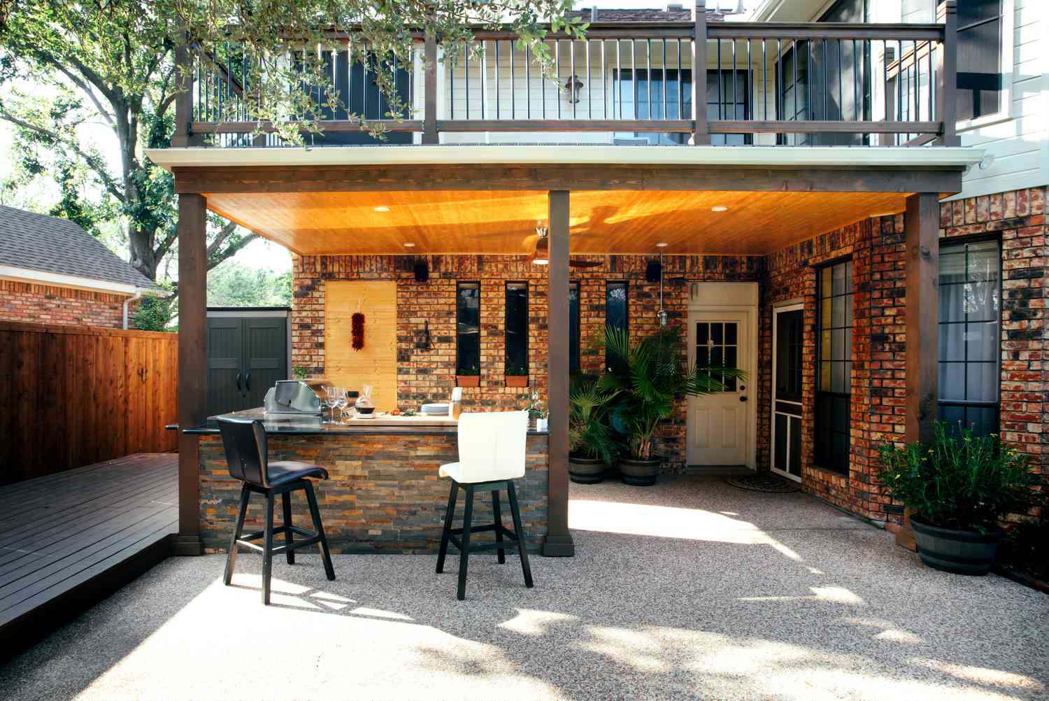 New and modern outdoor kitchen