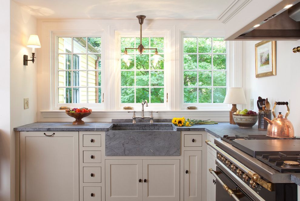 gray soapstone countertop and kitchen sink