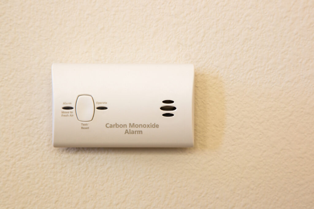 Picture of a carbon monoxide detector on a wall