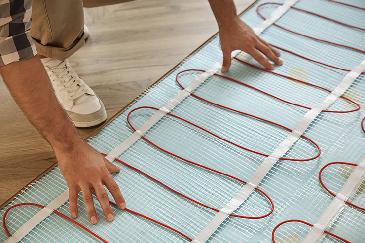 Picture of a underfloor heating installation 