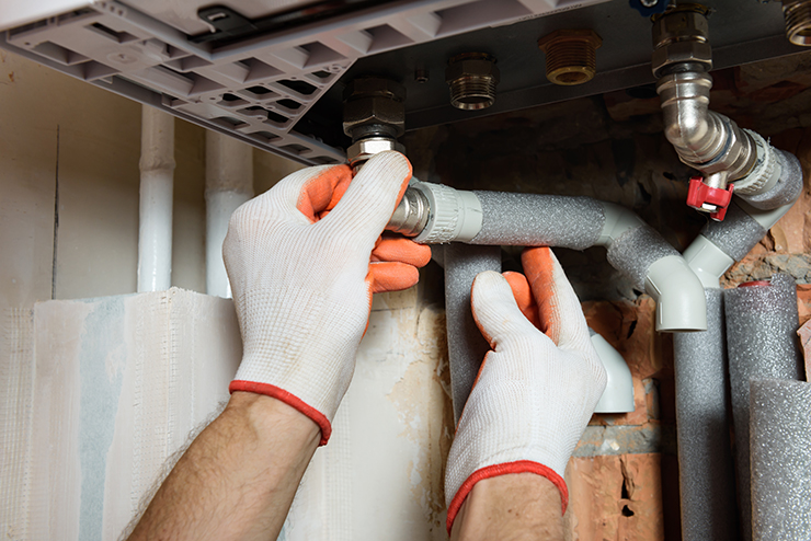 Picture of a combi boiler installation