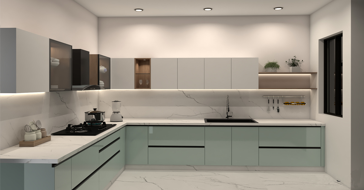 L-shaped Modular Kitchen