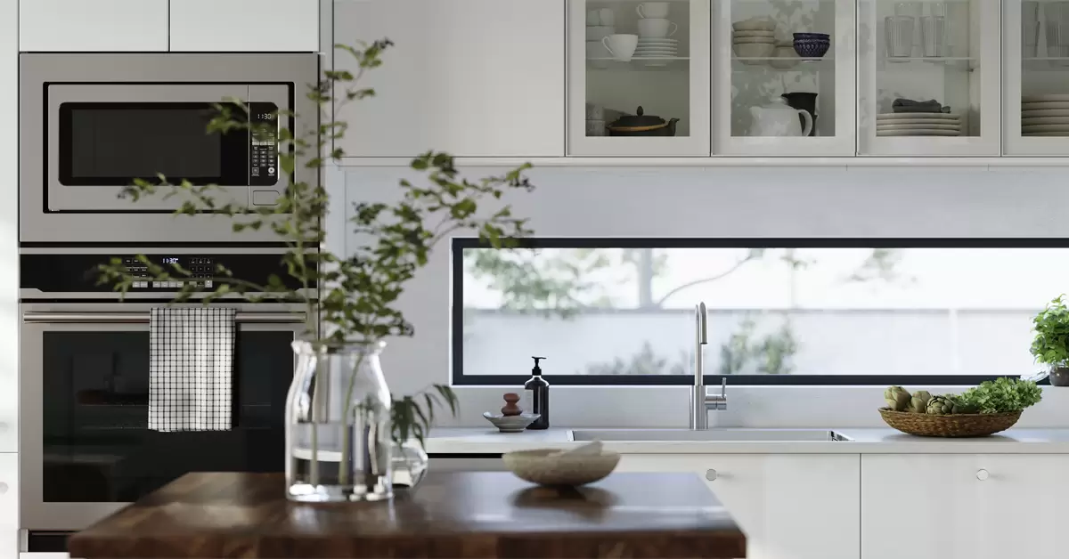 Glass Panels in The Modular Kitchen